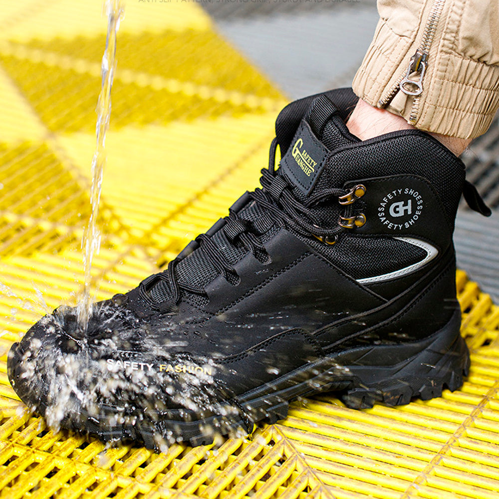 Kit de Bota Masculina Safety en cuero legítimo 100% (impermeable y antideslizante) + 3 regalos por tiempo limitado