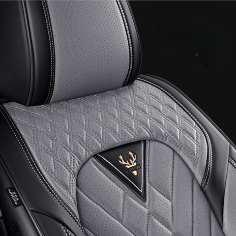 Funda de Asiento Universal Baron en Cuero Legítimo con Airbag + REGALOS: Alfombra de Cuero y Funda para Volante