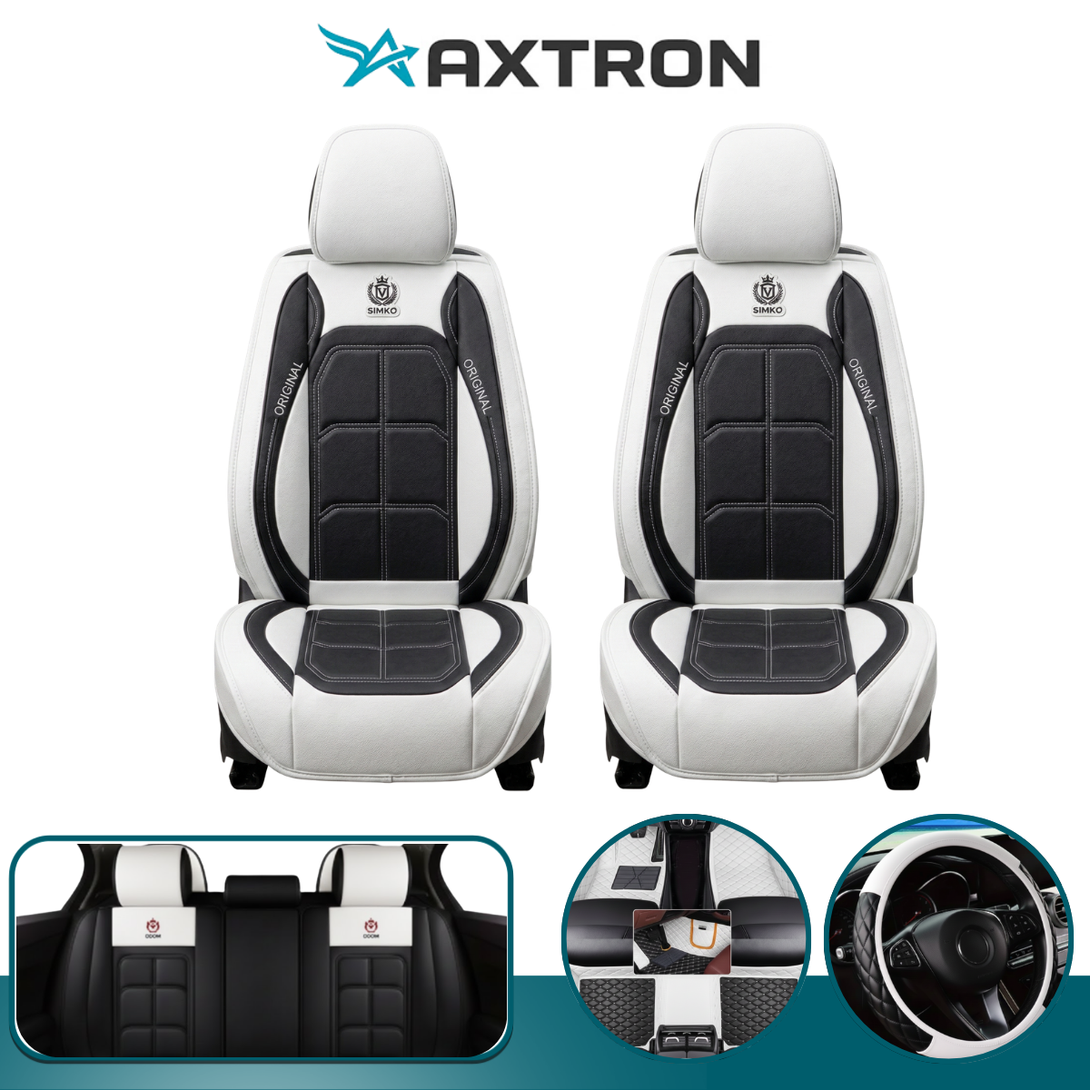 Funda de Auto Universal Magnus en Cuero Legítimo con Airbag +REGALOS: Alfombras de Cuero y Funda de Volante