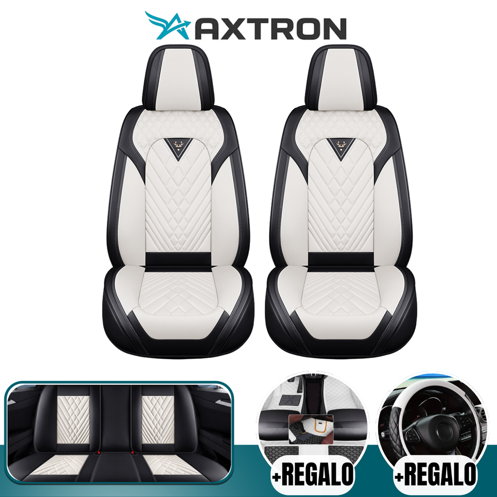 Funda de Asiento Universal Baron en Cuero Legítimo con Airbag + REGALOS: Alfombra de Cuero y Funda para Volante