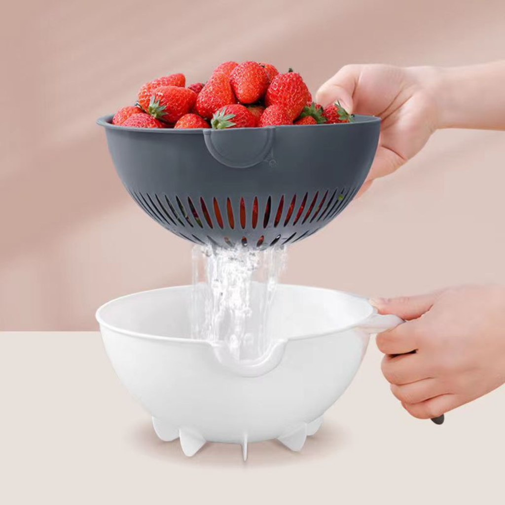 Llevá 2 y Pagá 1 | Cortador de Verduras Multifunción con Cuchillas de Acero Inoxidable + Escurridor
